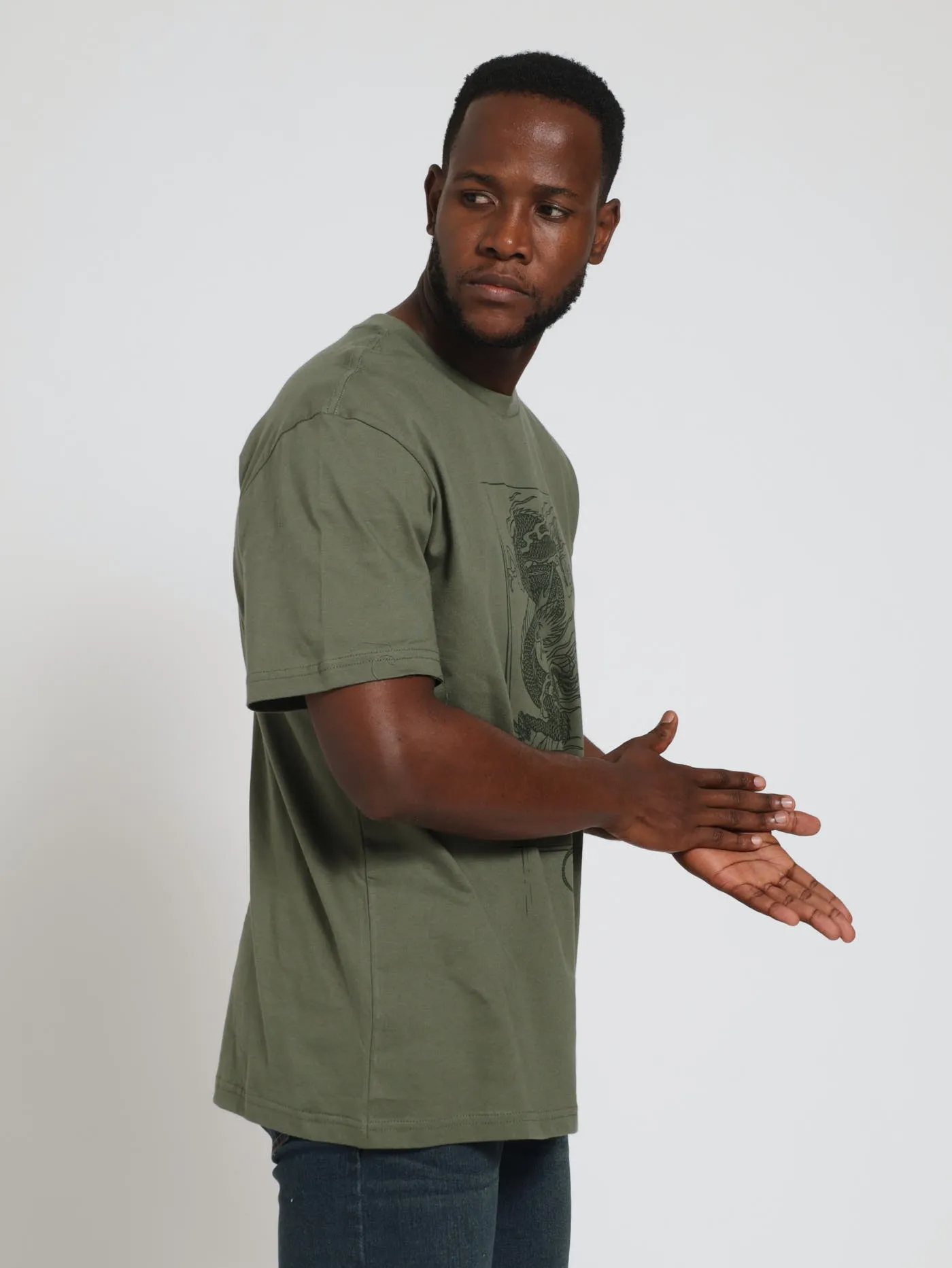 Embossed Dragon Tee - Olive sold by Edgars product image thumbnail 2