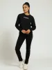 Kim Boxy Long Sleeve Logo Tee - Black sold by Edgars