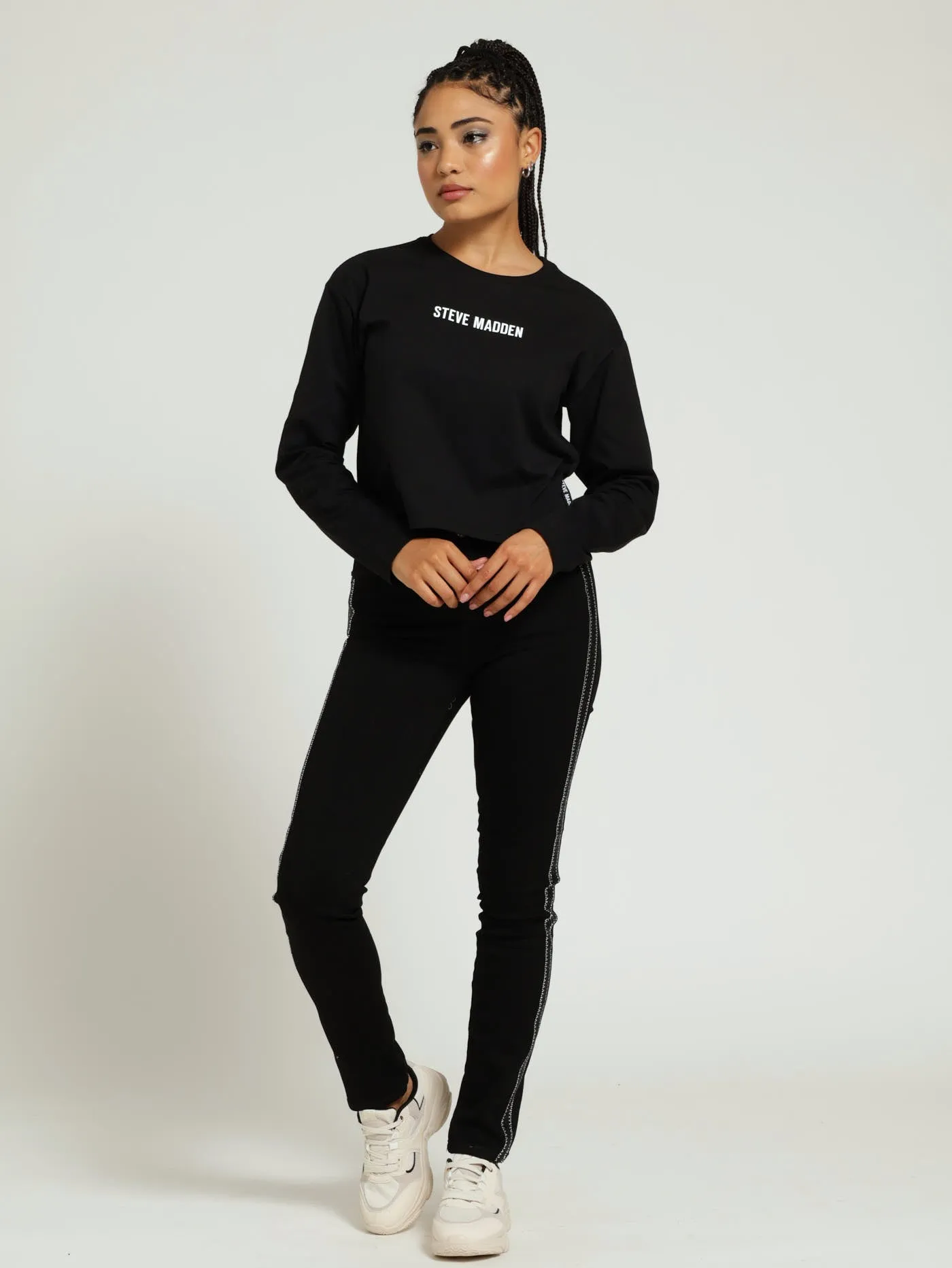 Kim Boxy Long Sleeve Logo Tee - Black sold by Edgars product image thumbnail 4