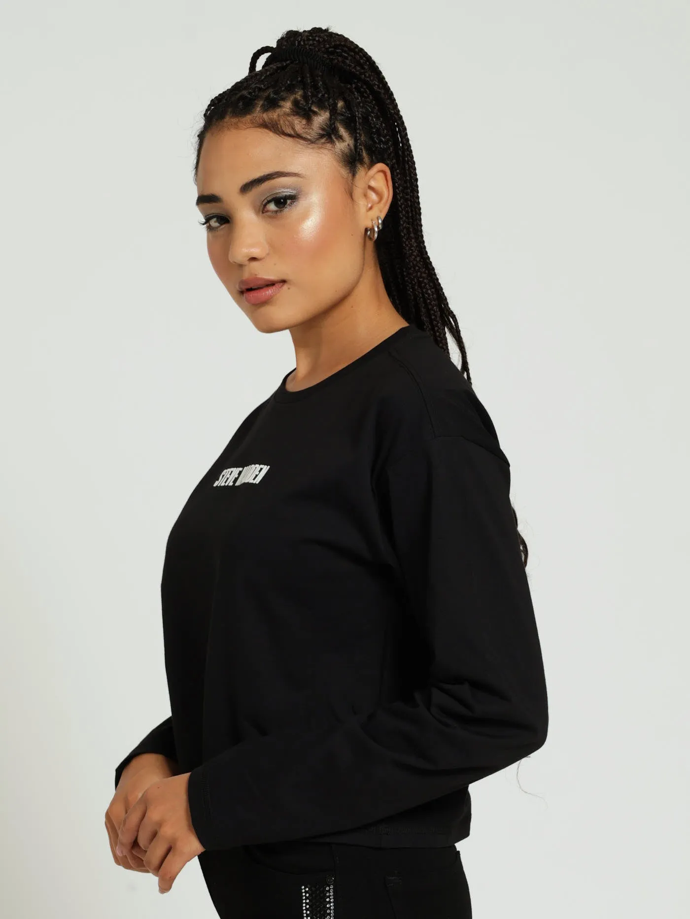 Kim Boxy Long Sleeve Logo Tee - Black sold by Edgars product image thumbnail 2