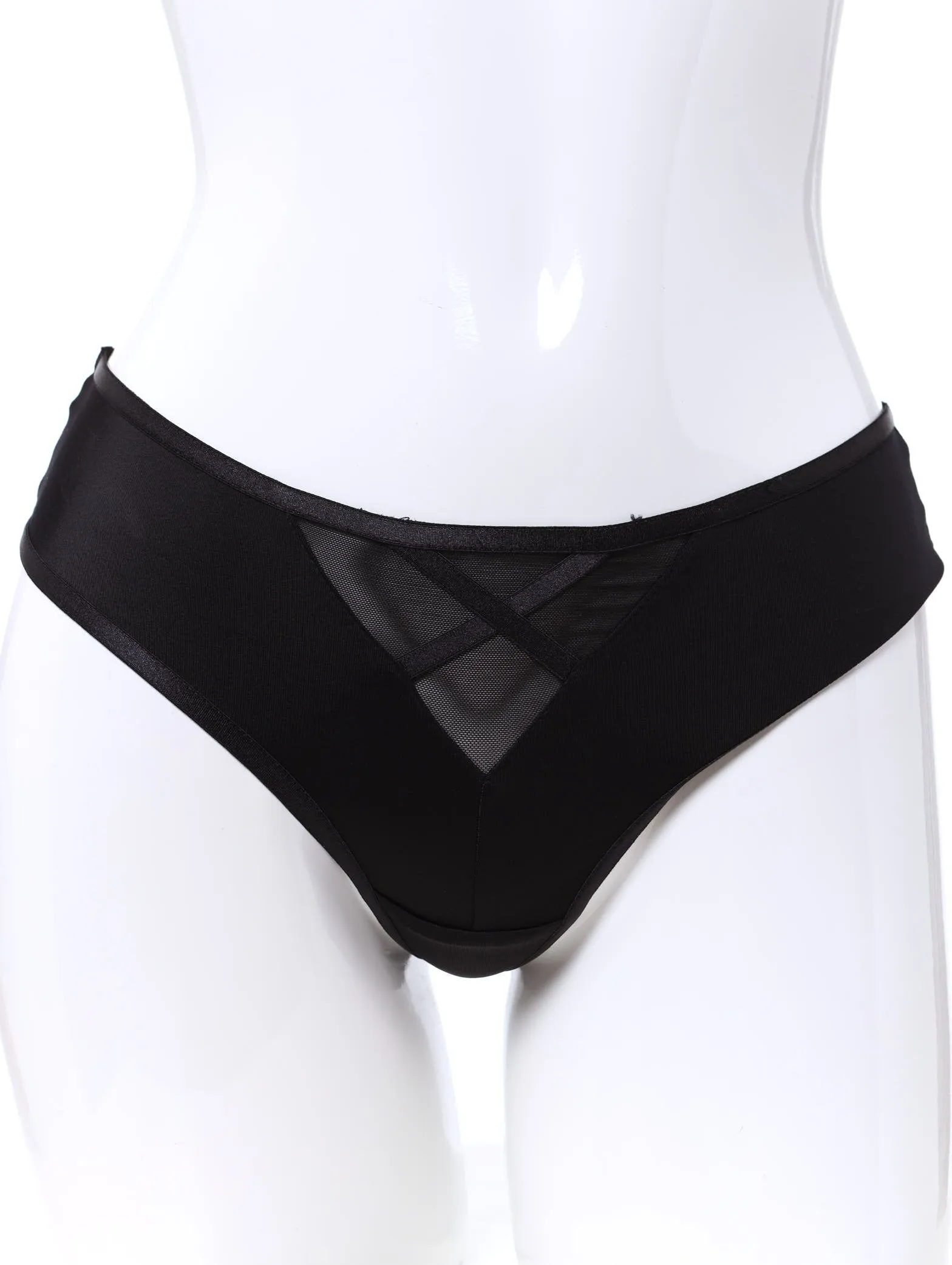 Ladies Mesh Thong with Keyhole - Black sold by Edgars