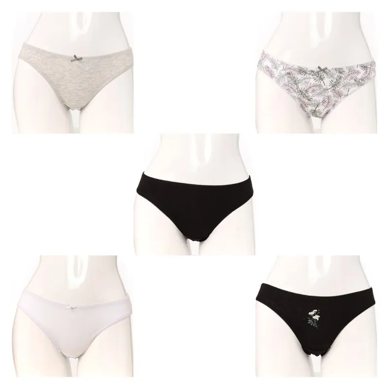 Ladies 5 Pack Cotton Bikini Panty - White sold by Edgars