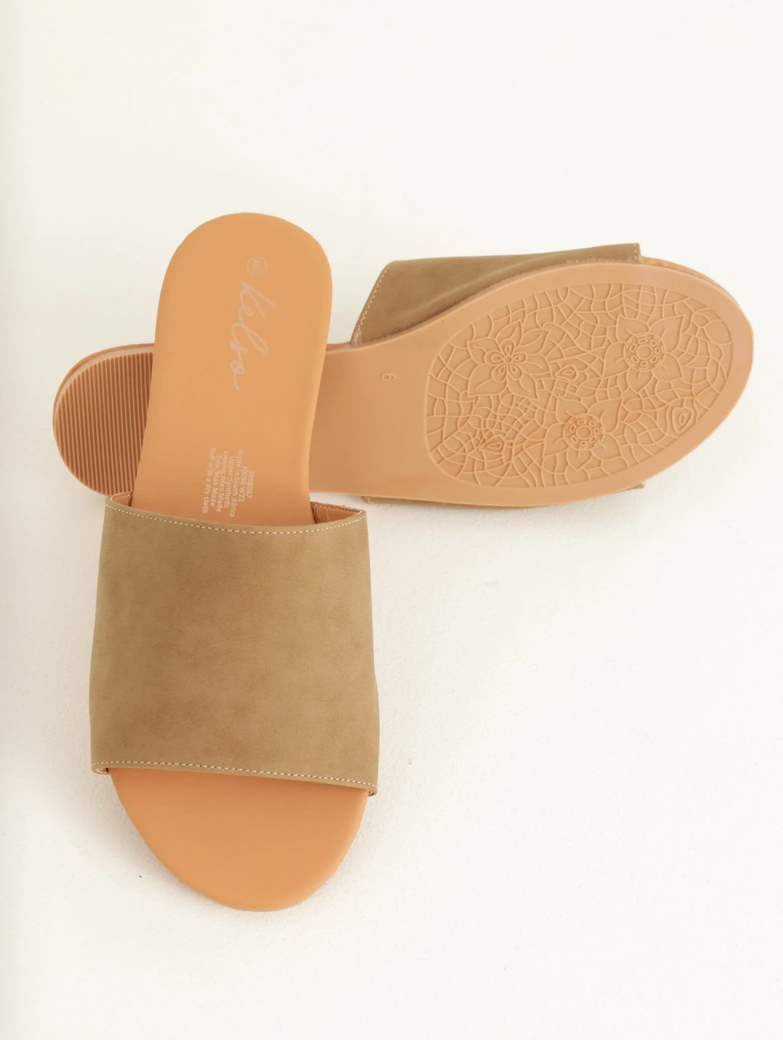 Ladies Push-In Thick Vamp Mule - Taupe sold by Edgars