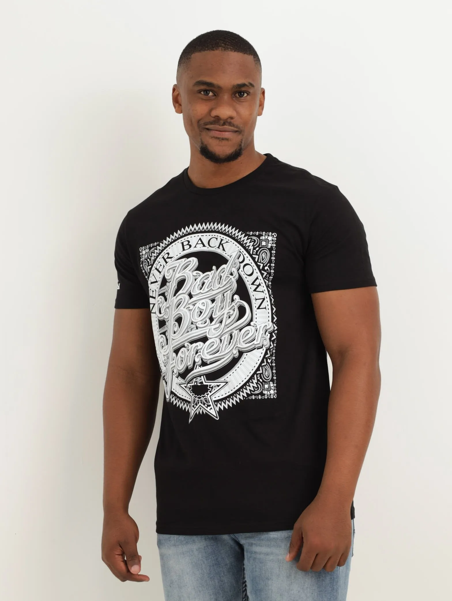 Men's Forever Crew Neck Short Sleeve Tee - Black sold by Edgars