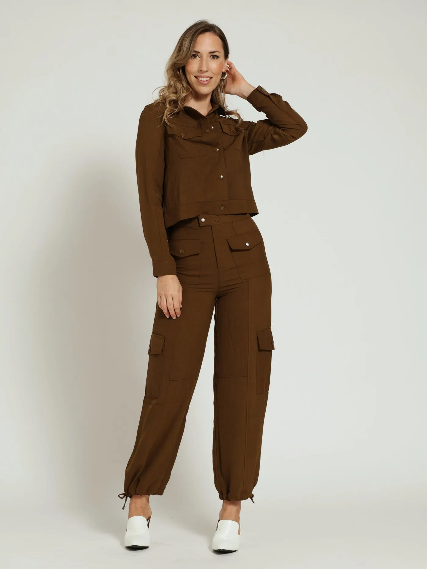 Long Sleeve Patch Utility Pocket Trucker Jacket - Olive sold by Edgars product image thumbnail 4