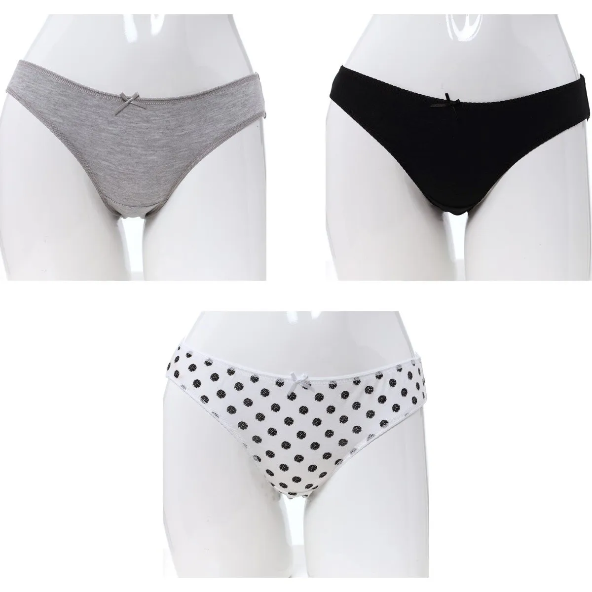 Ladies 5 Pack Cotton Bikini Panty - Black/Grey sold by Edgars