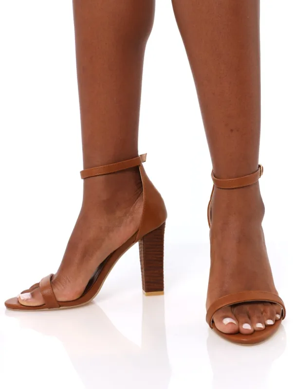 Ladies Block Heel Sandal - Tan sold by Edgars