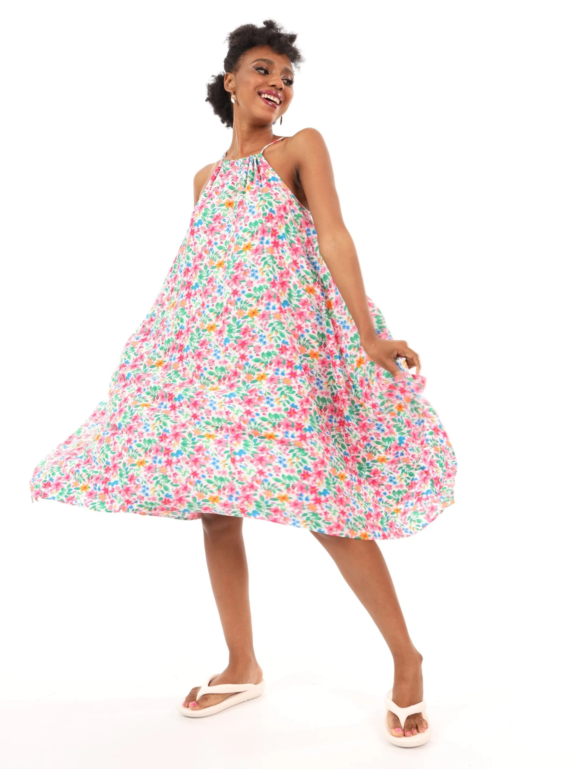 Ladies Halter Hanky Hem Dress sold by Edgars