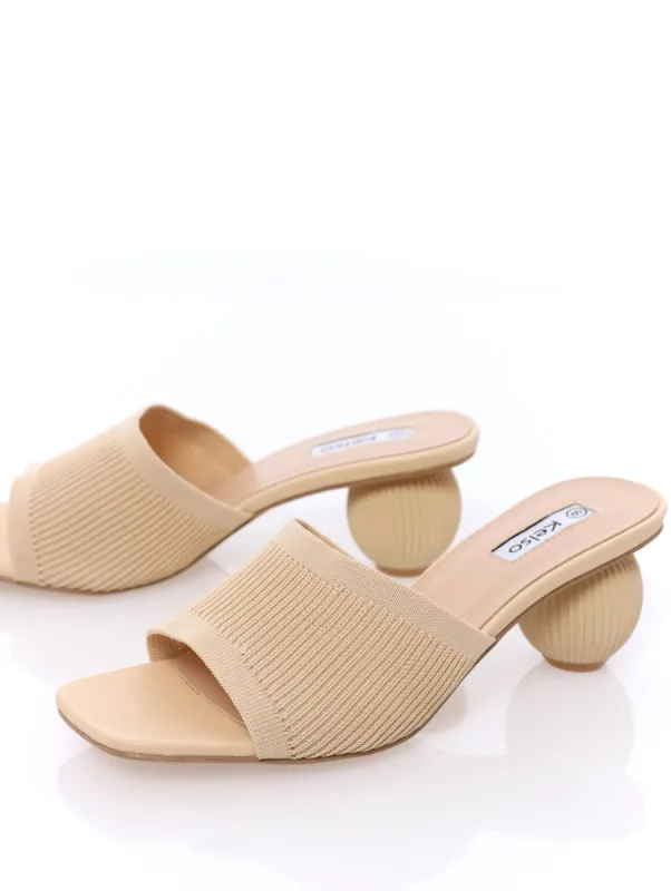 Ladies Kint Push-In Mule - Cream sold by Edgars