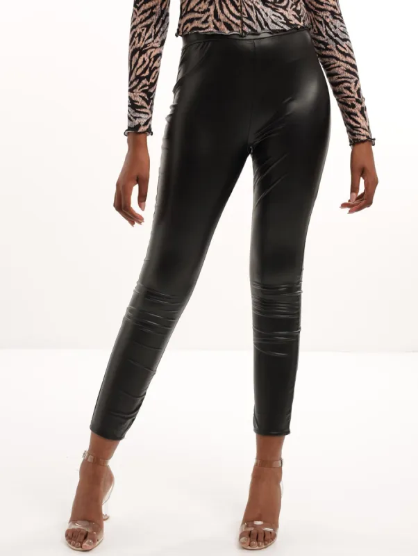 Ladies Faux Leather Legging - Black sold by Edgars