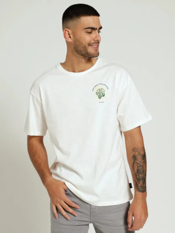 Embroidery Back Tiger Tee - Cream sold by Edgars