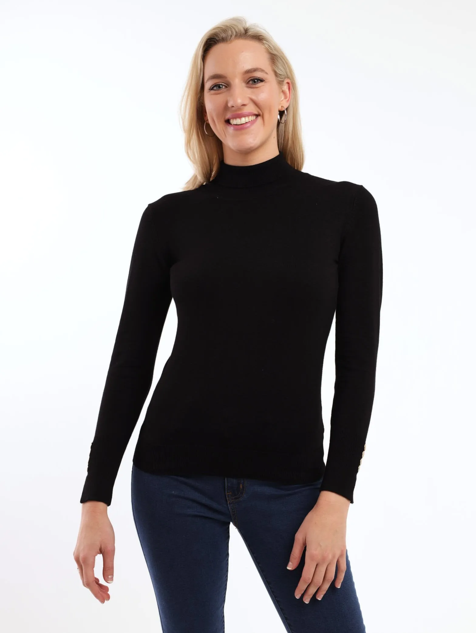 Ladies Basic Turtleneck Pullover - Black sold by Edgars