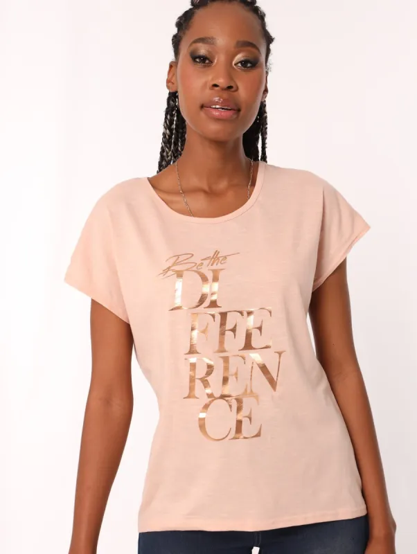 Ladies Hi-Lo Difference Tee - Blush sold by Edgars