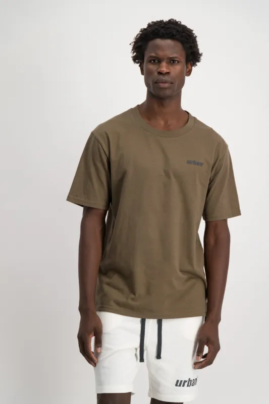 Men's Back Printed Logo Tee - Brown made by Edgars