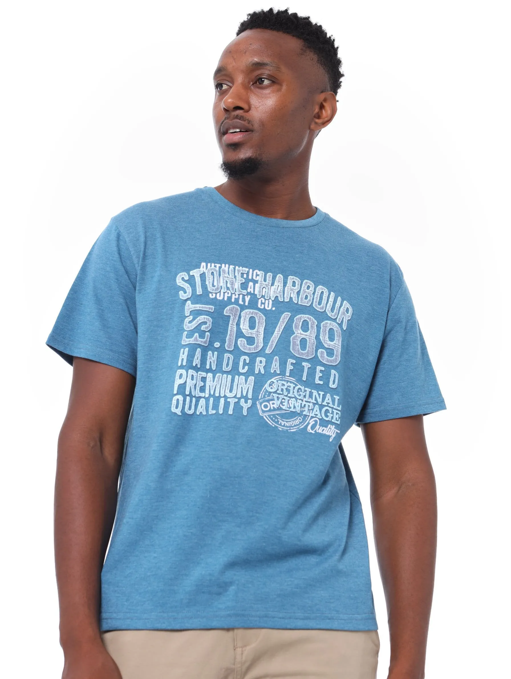 Men's Branded Tee - Blue sold by Edgars