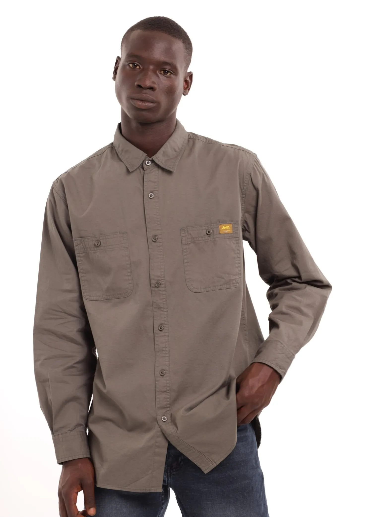Men's Long Sleeve Bush Shirt - Olive sold by Edgars