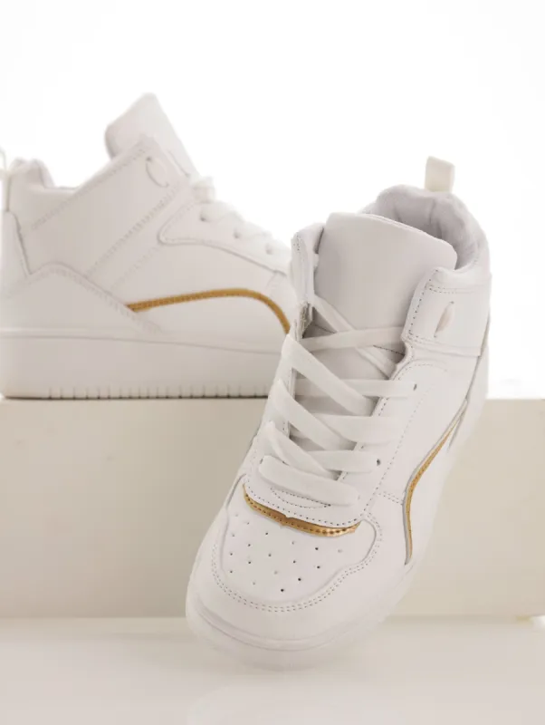 Girls Hi-Top Sneaker - White sold by Edgars