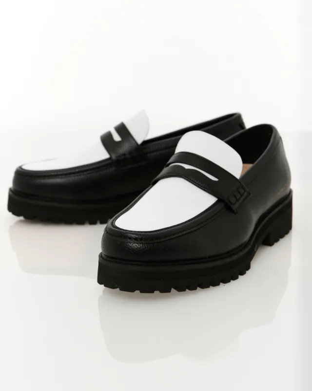 Men's Penny Moccasin - Black/White sold by Edgars