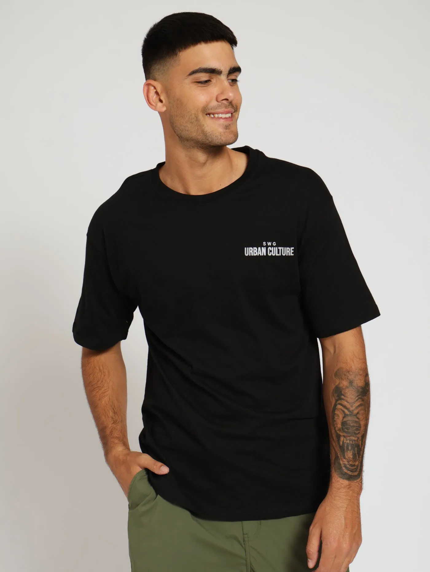 Reflective Print Tee - Black sold by Edgars