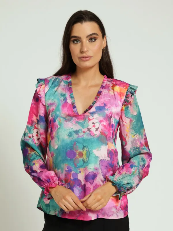 V-Neck Ruffle Blouse sold by Edgars