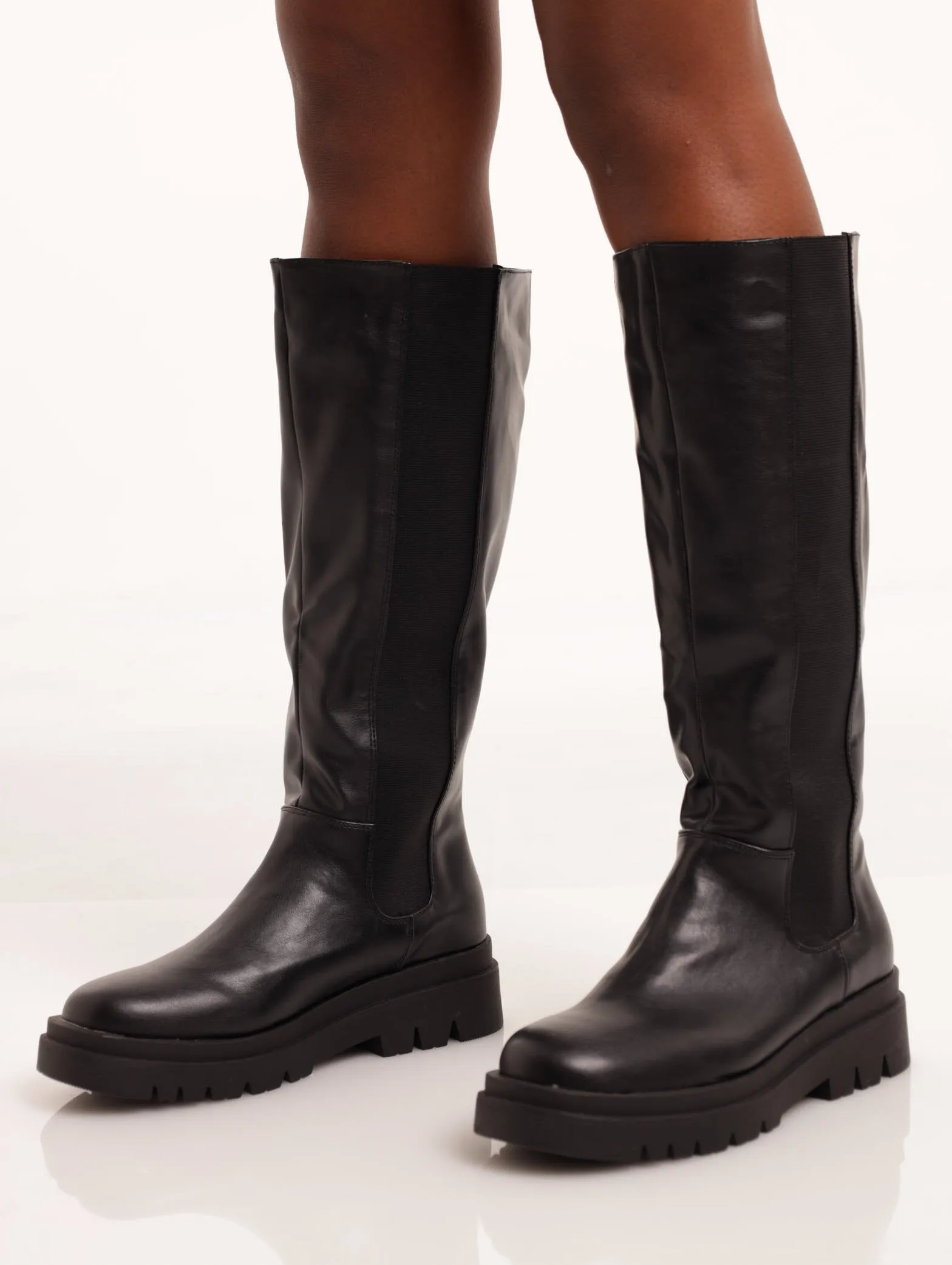 Ladies Knee High Chelsea Boot - Black sold by Edgars