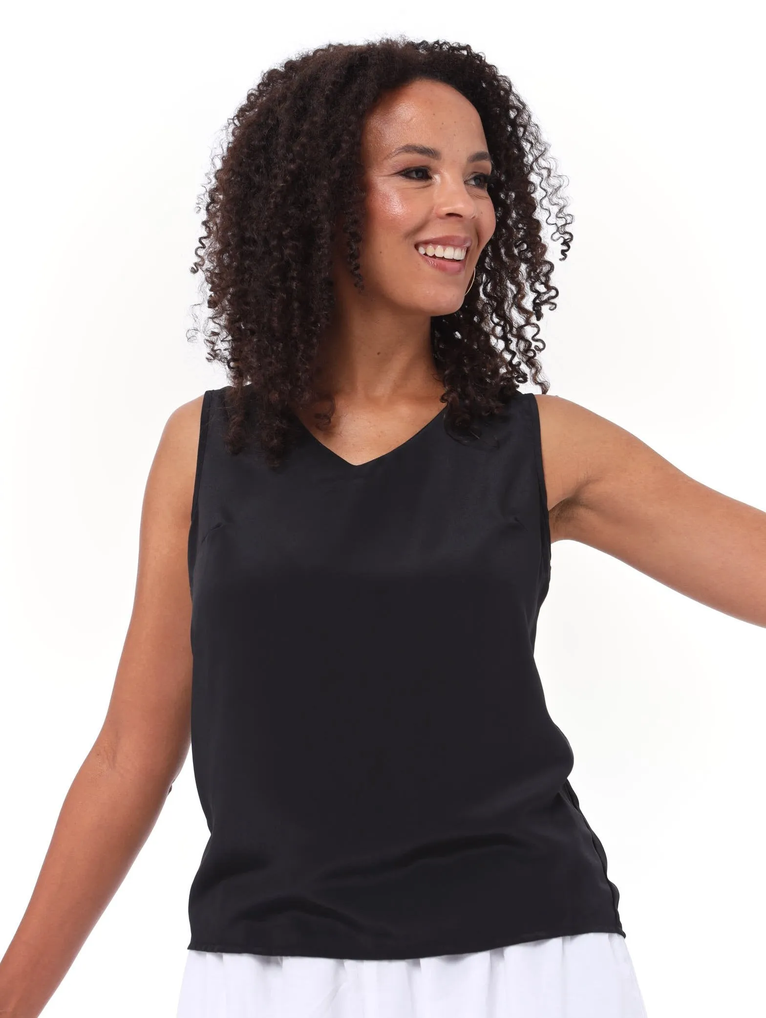 Ladies Sleeveless Woven Cami - Black sold by Edgars