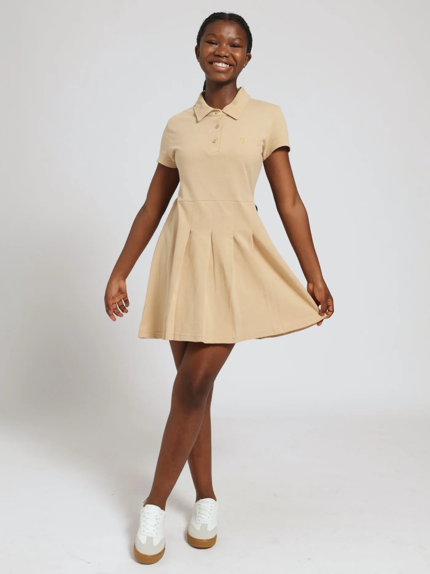 Girls Golfer Tennis Dress - Stone sold by Edgars