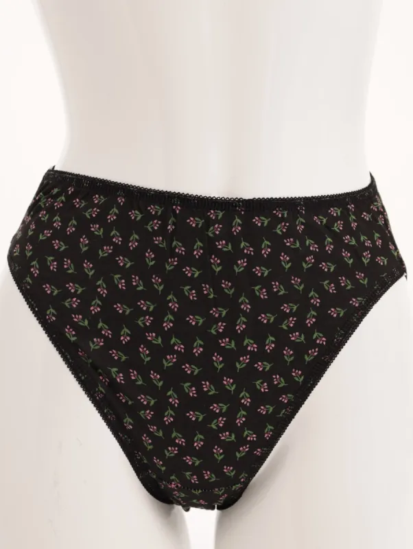 Ladies 5 Pack Cotton Hicut Panty - Black/White sold by Edgars