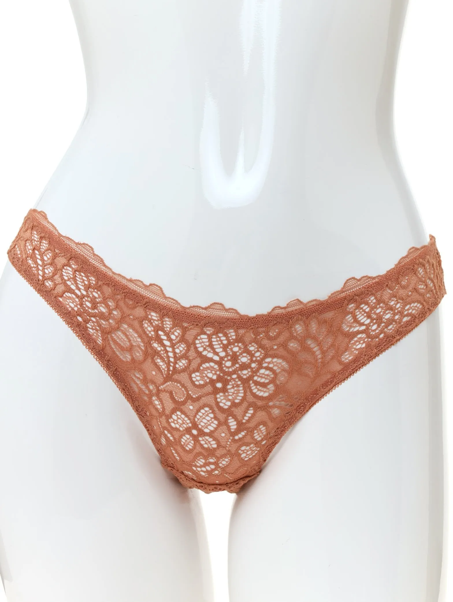 Ladies 2 Pack Scallop Lace Bikini - Coral sold by Edgars