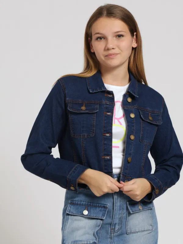Girls Denim Jacket - Dark Blue sold by Edgars