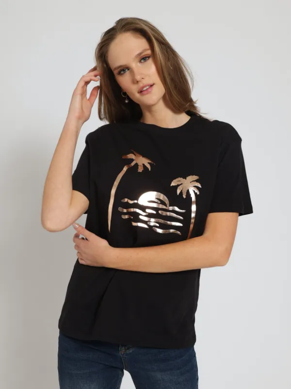 Palm Trees Tee - Black sold by Edgars