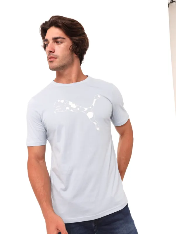 Men's Splash Cat Logo Tee - Blue Fog sold by Edgars