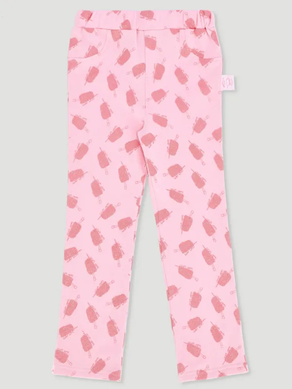 Pre-Girls Danasoli Brushed Fleece Leggings - Pink sold by Edgars