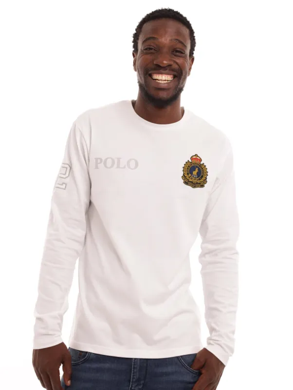 Men's Shield Long Sleeve Tee - White sold by Edgars