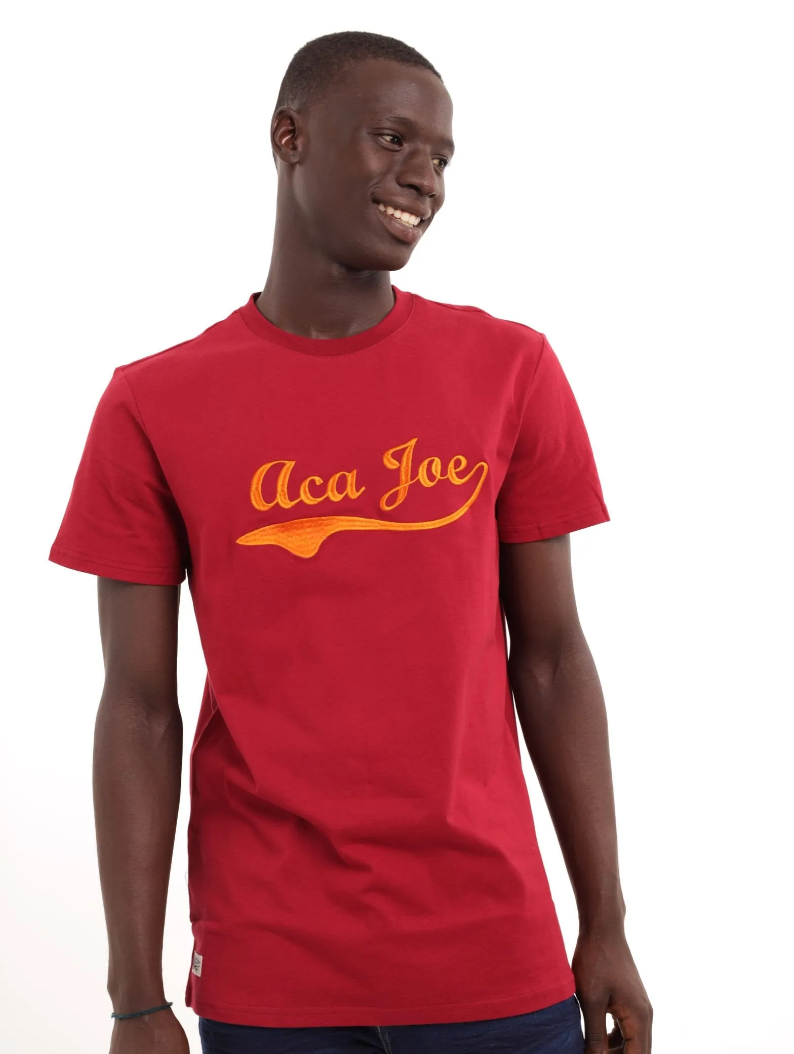 Men's Embroidered Short Sleeve Crew Tee - Maroon sold by Edgars