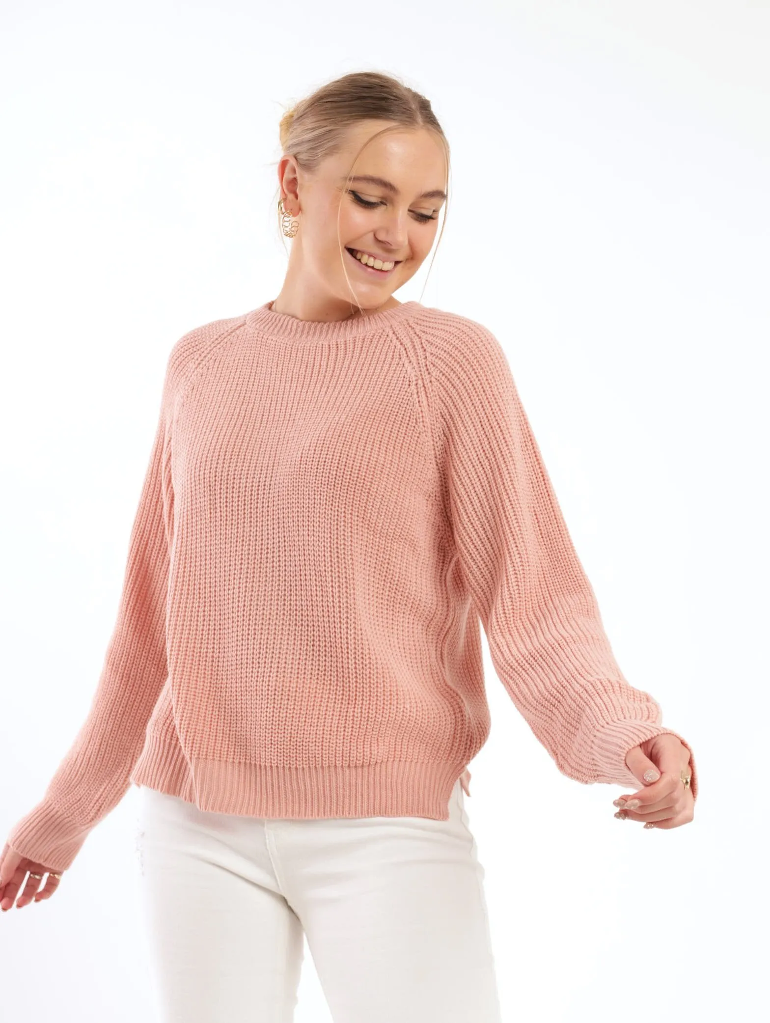 Ladies Raglan Side Slit Pullover - Pink sold by Edgars