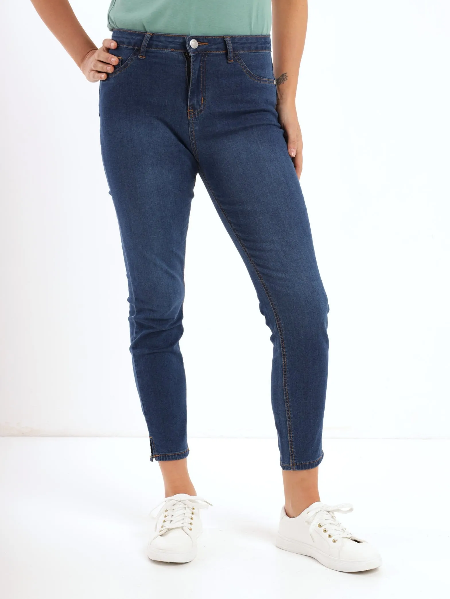Ladies Stonewash Ankle Grazer Skinny Denim Jean sold by Edgars