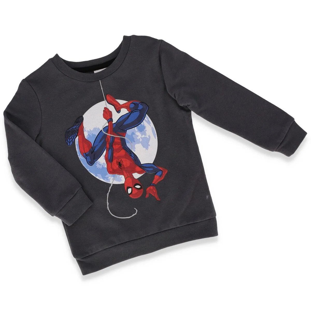 Pre-Boys Brushed Crew Spiderman Sweat Top - Black sold by Edgars