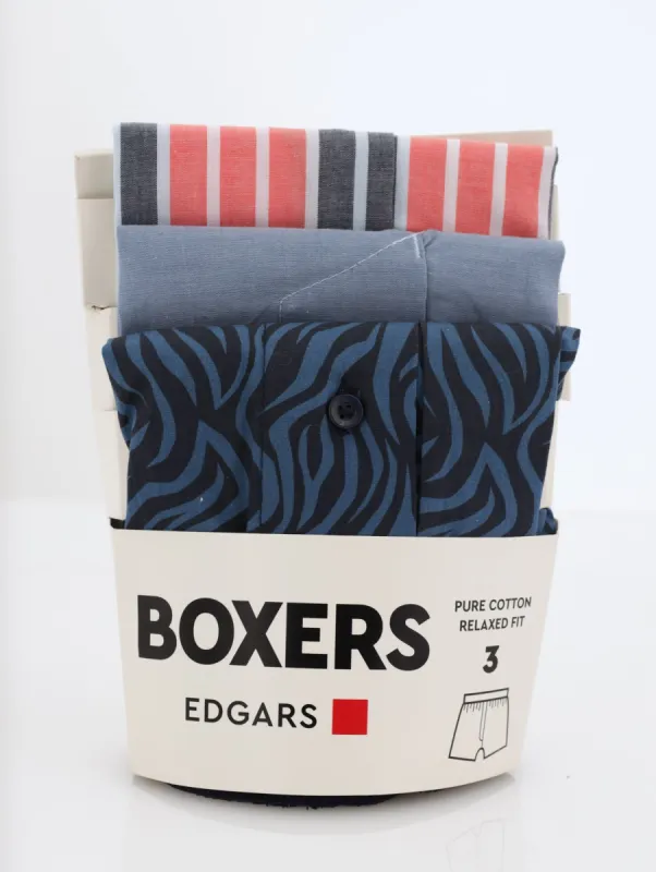 Men's 3 Pack Tiger Boxer - Indigo sold by Edgars