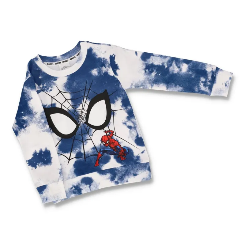 Pre-Boys Unbrushed Tie Dye Crew Top - Blue sold by Edgars