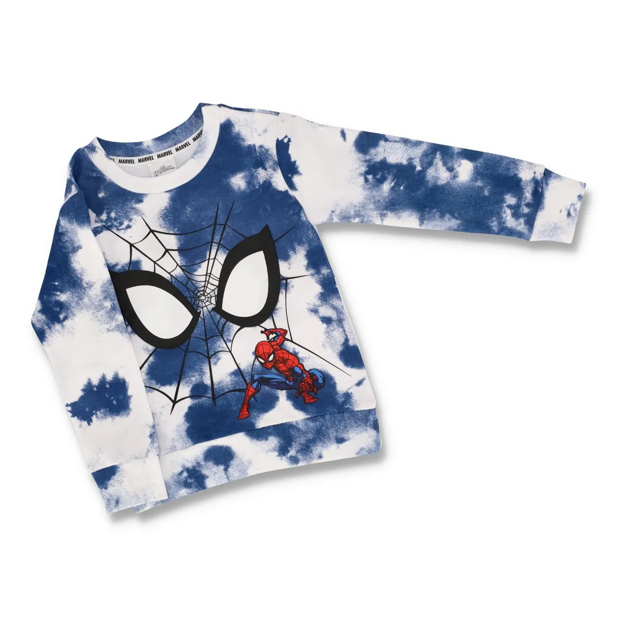 Pre-Boys Unbrushed Tie Dye Crew Top - Blue sold by Edgars