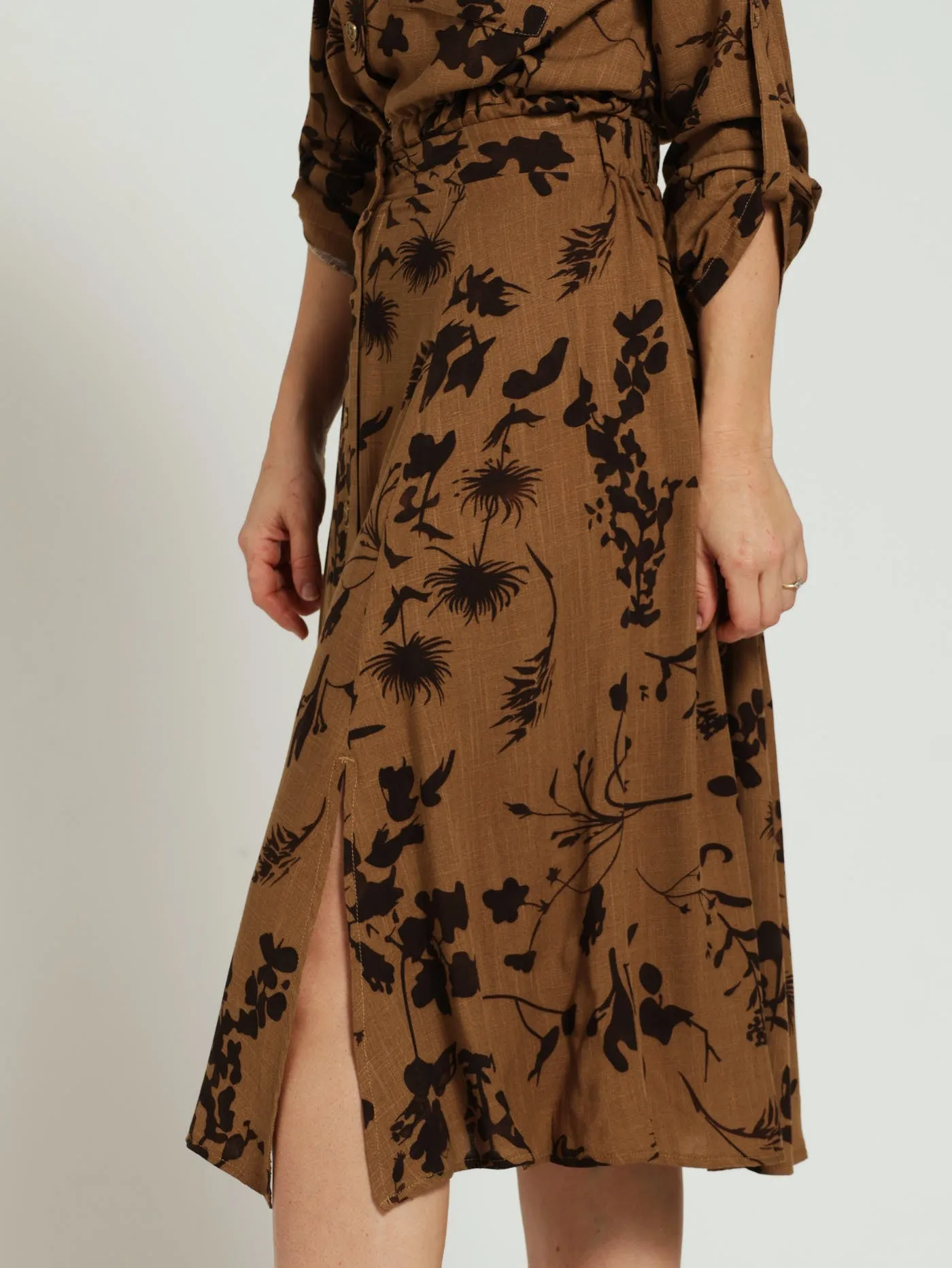 Flare Button Detail Skirt - Brown sold by Edgars product image thumbnail 2