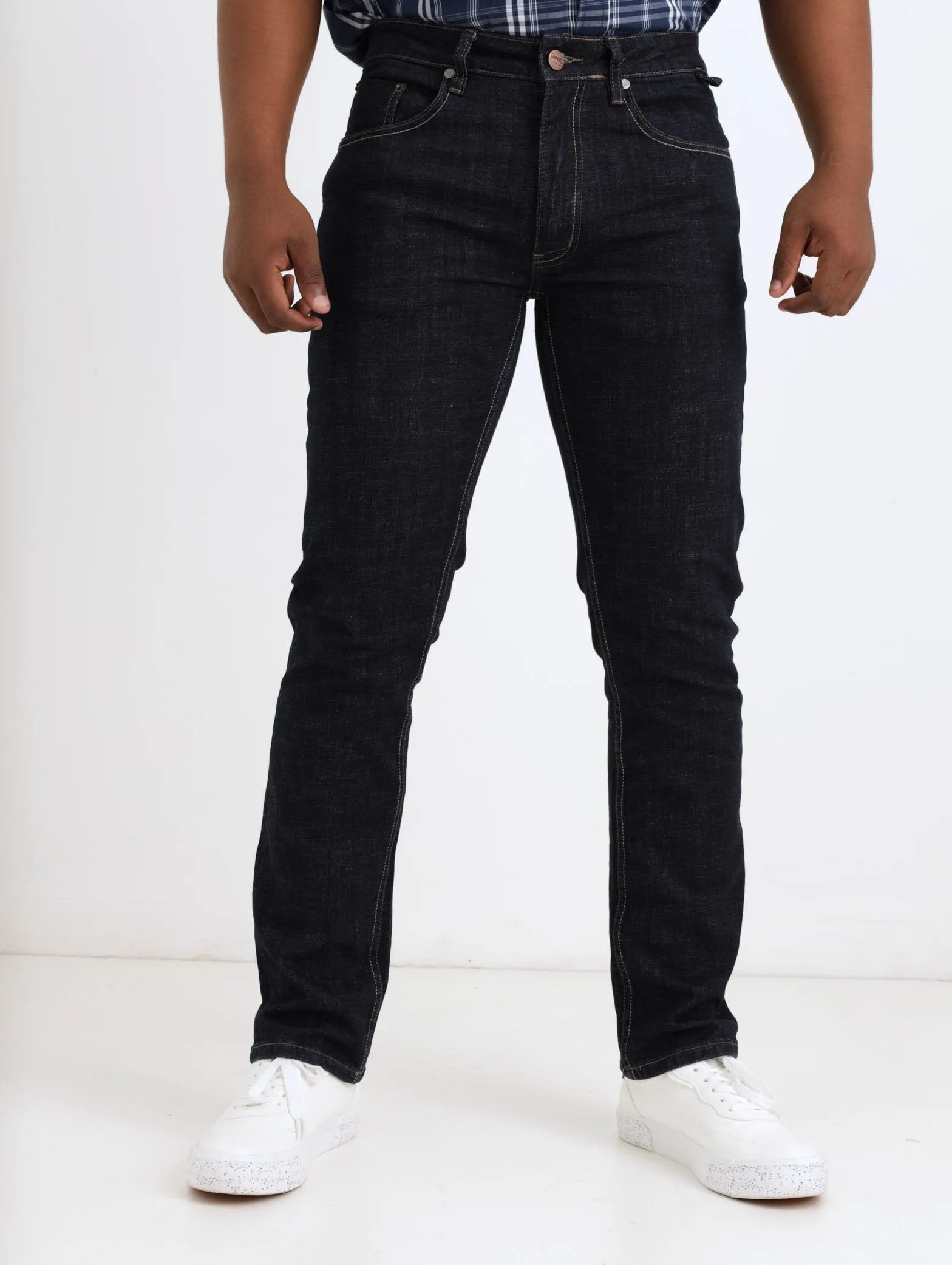 Men's Navy Raw Rinse Slim Denim Jean sold by Edgars
