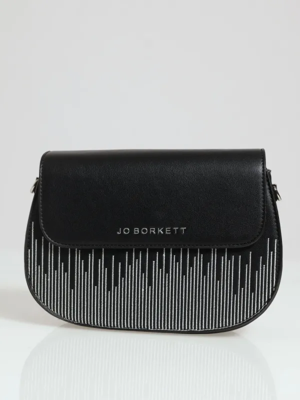 Tear Drop Flapover Sling Bag - Black sold by Edgars