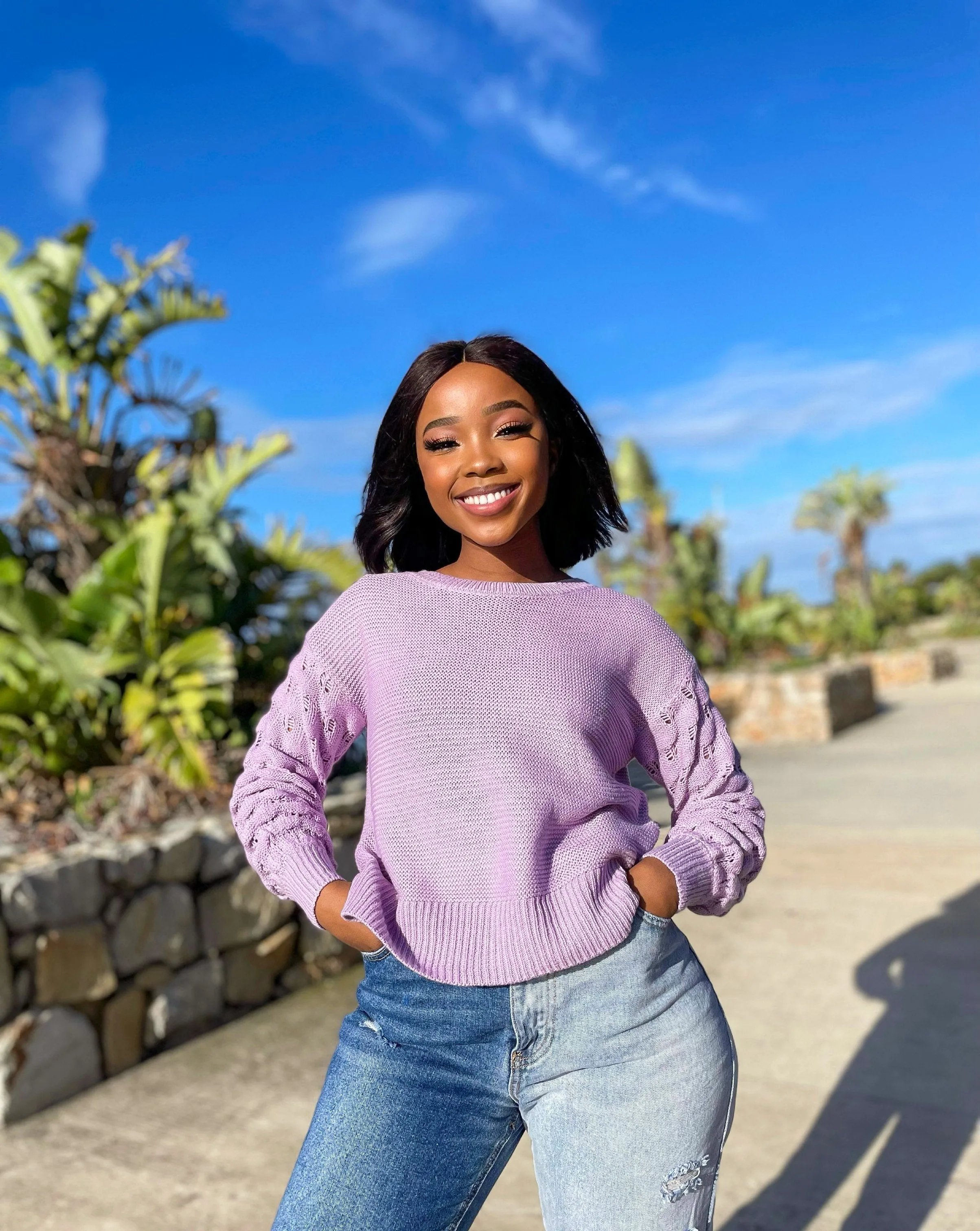 Ladies Bubble Sleece Crew Pullover - Lilac sold by Edgars