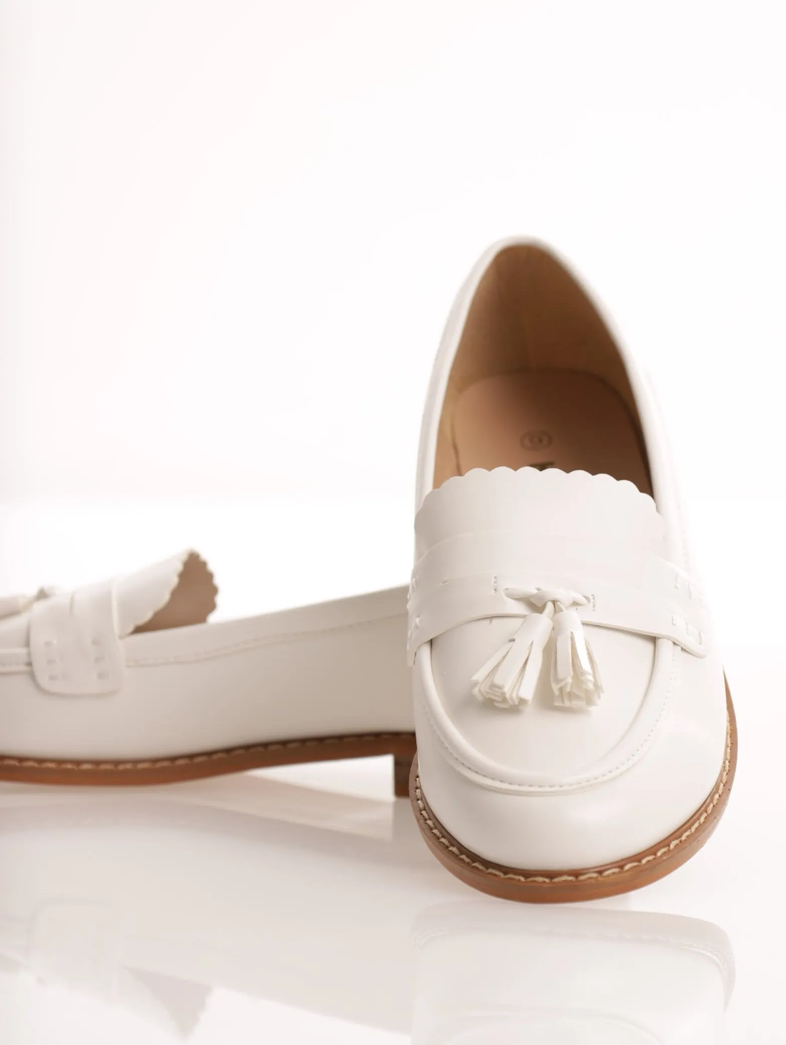 Ladies Tassle Loafer - White sold by Edgars