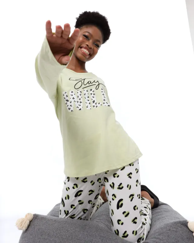 Ladies Leopard Legging PJ Set sold by Edgars