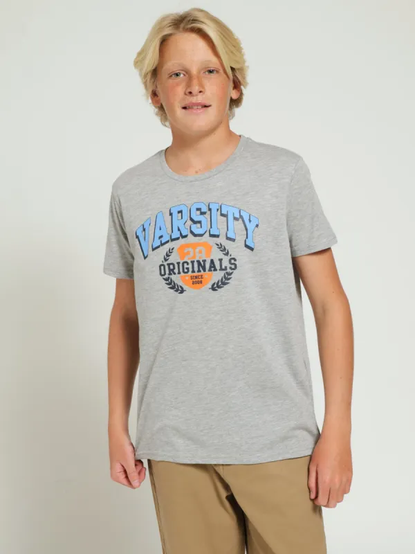 Boys Varsity Tee - Grey Melange sold by Edgars