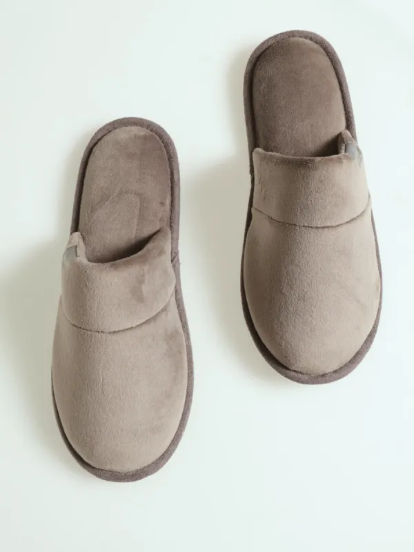 Open Back Microfibre Slipper - Grey sold by Edgars