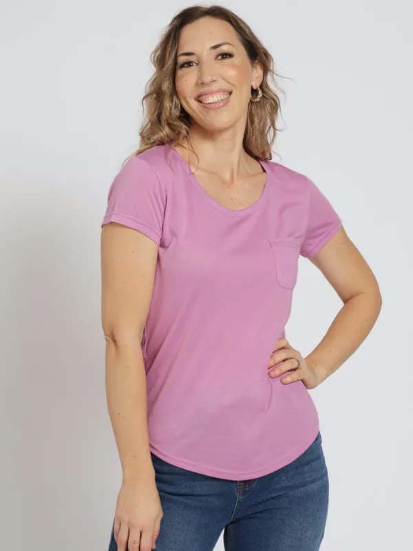 Basic Pocket Tee - Mauve sold by Edgars